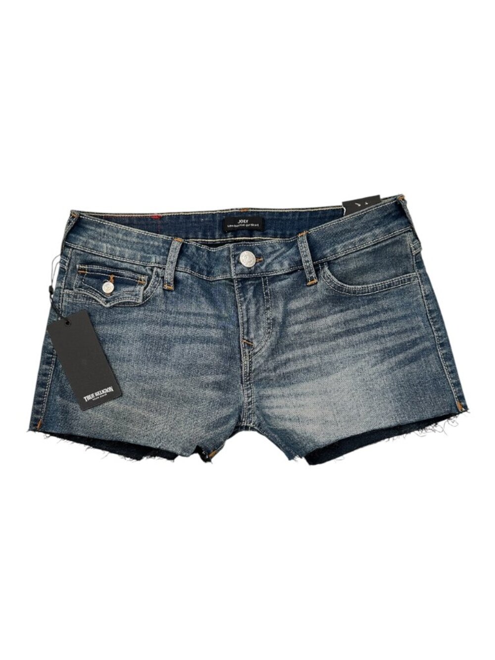 True Religion Joey Low Rise Cutoff Jean Shorts Size 29W
